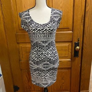 Aztec dress with low back cutout